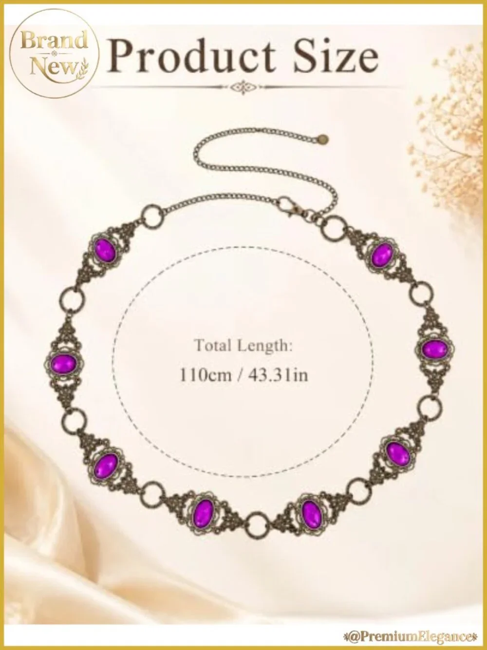 Renaissance Waist Chain Adjustable Medieval Concho Belt for Women
